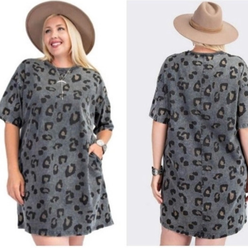 Easel brand size 3x new with tags leopard print dress